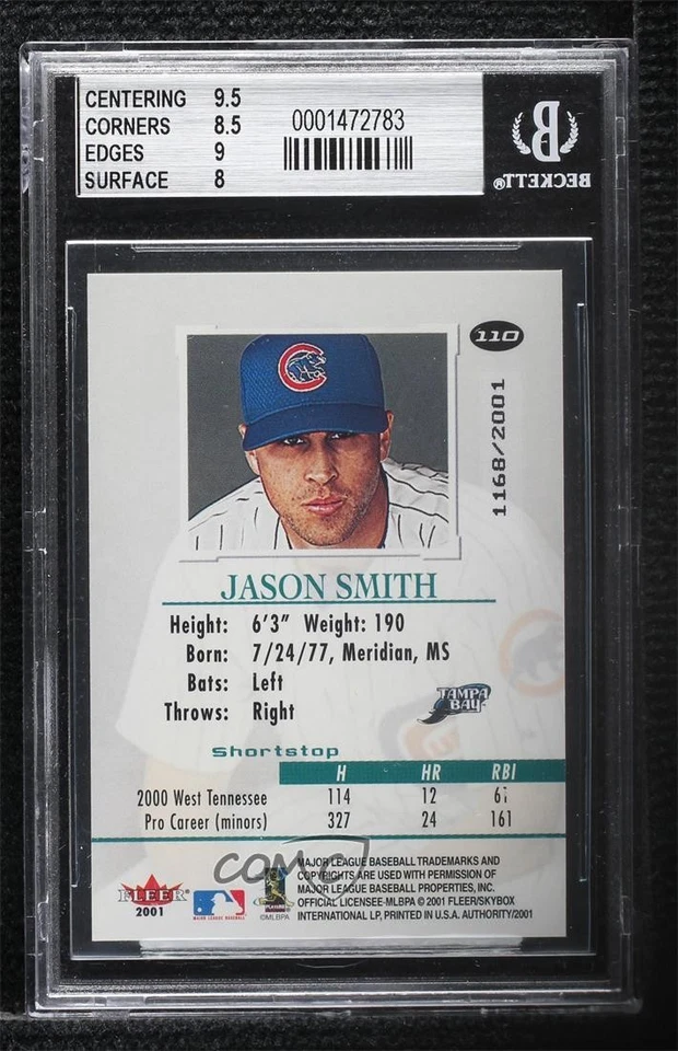 2001 Fleer Authority Authority Rookie /2001 Jason Smith #110 BGS 8.5 Rookie RC - Image 2 of 2