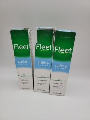 Fleet Adult Enema Fleet Saline - 4.5oz Lot Of 3 Single Bottles NIB