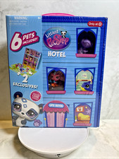 NEW Littlest Pet Shop Play Pack Hotel 6 LPS Set  2 Exclusive Pets G7 Sealed EBC3