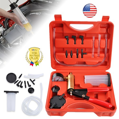 #ad Hand Held Vacuum Pump Pressure Tester Car Brake Fluid Bleeder Bleeding Kit Tool $19.72