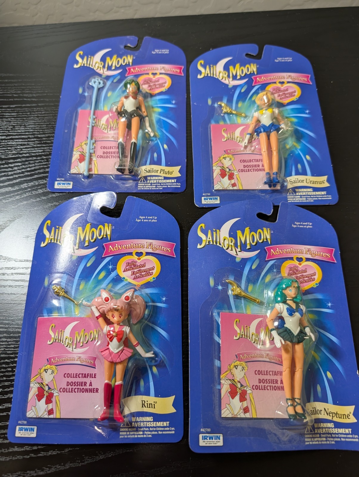 VINTAGE 1997 Irwin SAILOR MOON Articulated Adventure Figures FULL Lot OF 4 NIB!!
