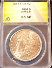 1887-P   MORGAN DOLLAR   *BRIGHT WHITE LUSTER*   MS-62   VAM-13A   *CLASHED DIE*