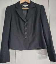 L K Bennett Charcoal Pinstripe Blazer. Peplum. Size 16. Timeless. Classic. Chic.