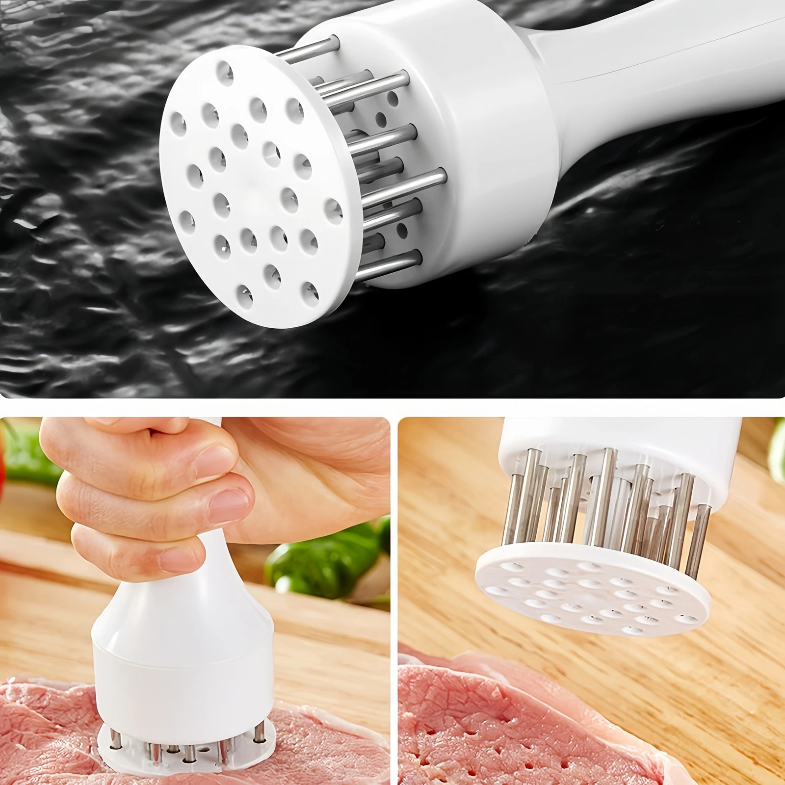 Stainless Steel Meat Mallet Needle Tenderizer for Culinary Beef Turkey and Steak