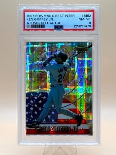 1997 Bowman's Best International - Ken Griffey Jr #BBI2 Atomic Refractor PSA 8