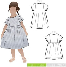 Style Arc Sewing Pattern - Lacey Kids Dress (Sizes 1-8)