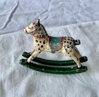 Childs Rocking Horse Miniature Doll House 2.5" Antique 1910 Metal Rare — photo 2