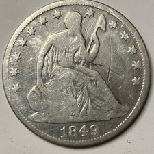 1849-O Seated Liberty Half Dollar. Cleaned And graffiti.