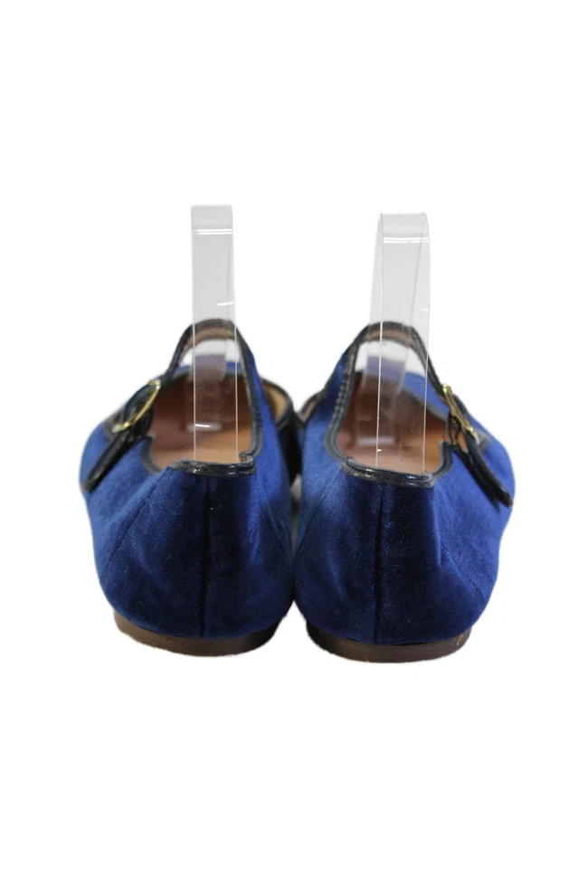 Zapatos Mary Jane planos de terciopelo para mujer J Crew azul marino talla 9 Foto 3 de 4
