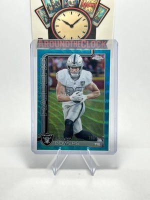 2025 Topps Chrome #178 Brock Bowers Aqua Wave Refractor #/199