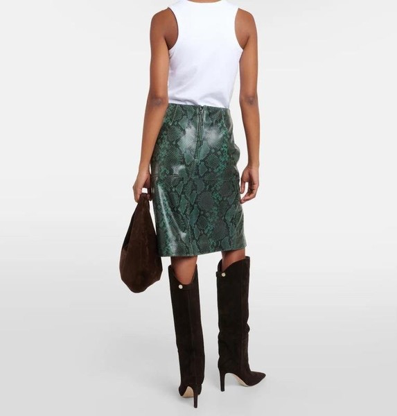 Women Hallhuber Skirt Green Faux Leather 38