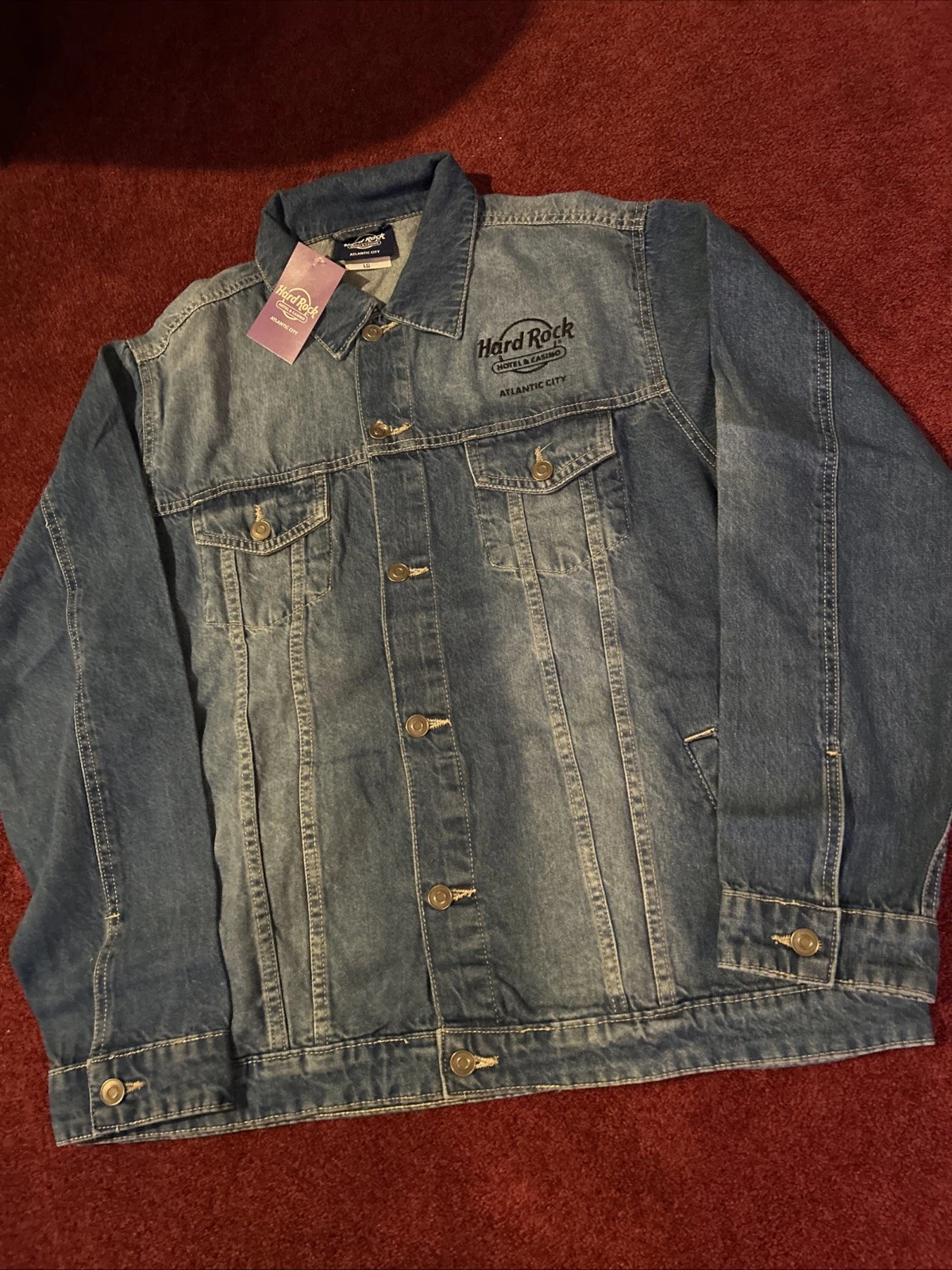 HARD ROCK CASINO Atlantic City Denim Jean Jacket BRAND NEW WITH TAGS SZ LARGE image 4