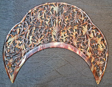 Vintage Pierced Hair Comb Mantilla Style Tortoiseshell Celluloid