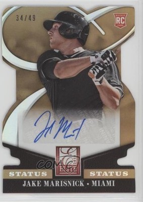 2014 Panini Donruss Status Gold Die-Cut 34/49 Jake Marisnick Rookie Auto RC 1h1