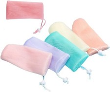 6Pcs Multicolor Exfoliating Mesh Soap Pouch Bubble Foam Net Bag for Shower Sa...