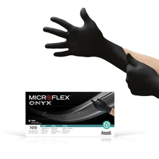 Ansell MICROFLEX Onyx N64 Disposable Nitrile Exam Gloves for Automotive, Meta...