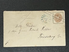German States - Prussia - 1867 #U33 Used Entire Berlin Blue Cancel LE276