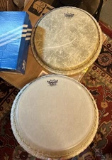 Lot of Two Remo Conga Heads Nuskyn Fiberskyn Nuskyn Heads Unused