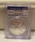 2013 (W) $1 American Silver Eagle-PCGS MS70 Struck At West Point Mint Label