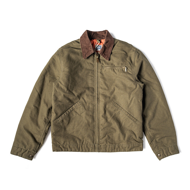 ジャケット・アウター 60s Cotton Work Jacket Jacket Short Canvas Workwear Jacket Mens Casual Retro Zipper