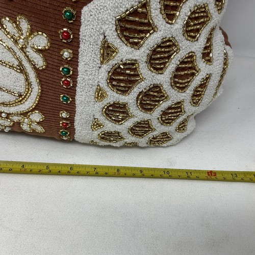 Gingerbread House Beaded Pillow Brown & White 13" x 23" x 7" Sparkling - Picture 13 of 14