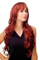 Damen PerüCke Wig Rotbraun Locken Wellig Lang Seitenscheitel Ca. 70 Cm 9204S-35