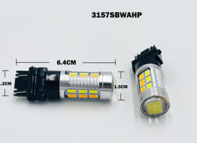 2PCS 3157 SWITCHBACKS WHITE/AMBER LED CREE CHIP- 3157SBWAHP  2PCS