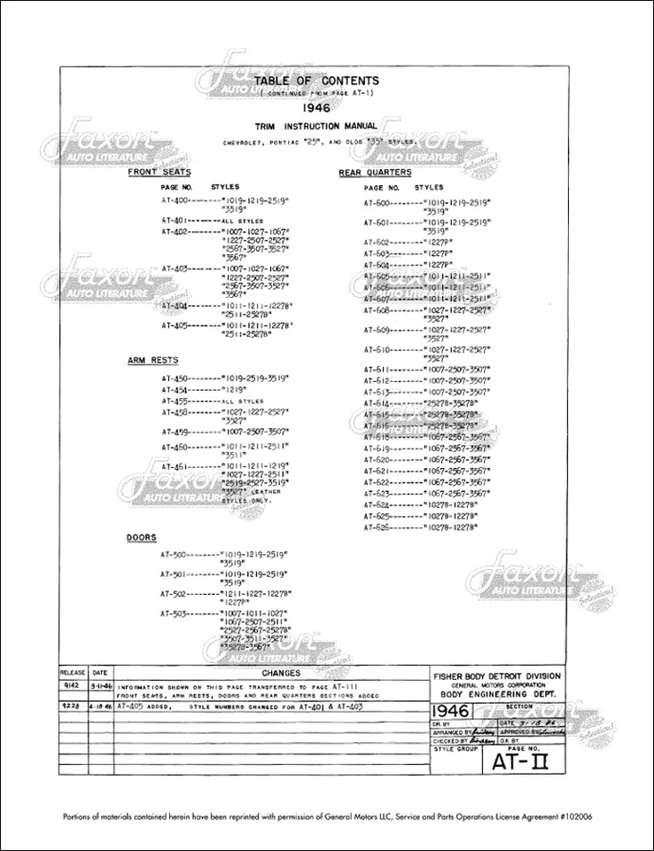 Juego manual de montaje de carrocería Fisher 1946 1947 1948 Chevy Pontiac Torpedo Olds Foto 4 de 4