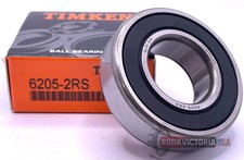 QTY. 02 TIMKEN 6205 2RS C3 DEEP GROOVE BALL BEARING, RUBBER SEALED 25x52x15mm.