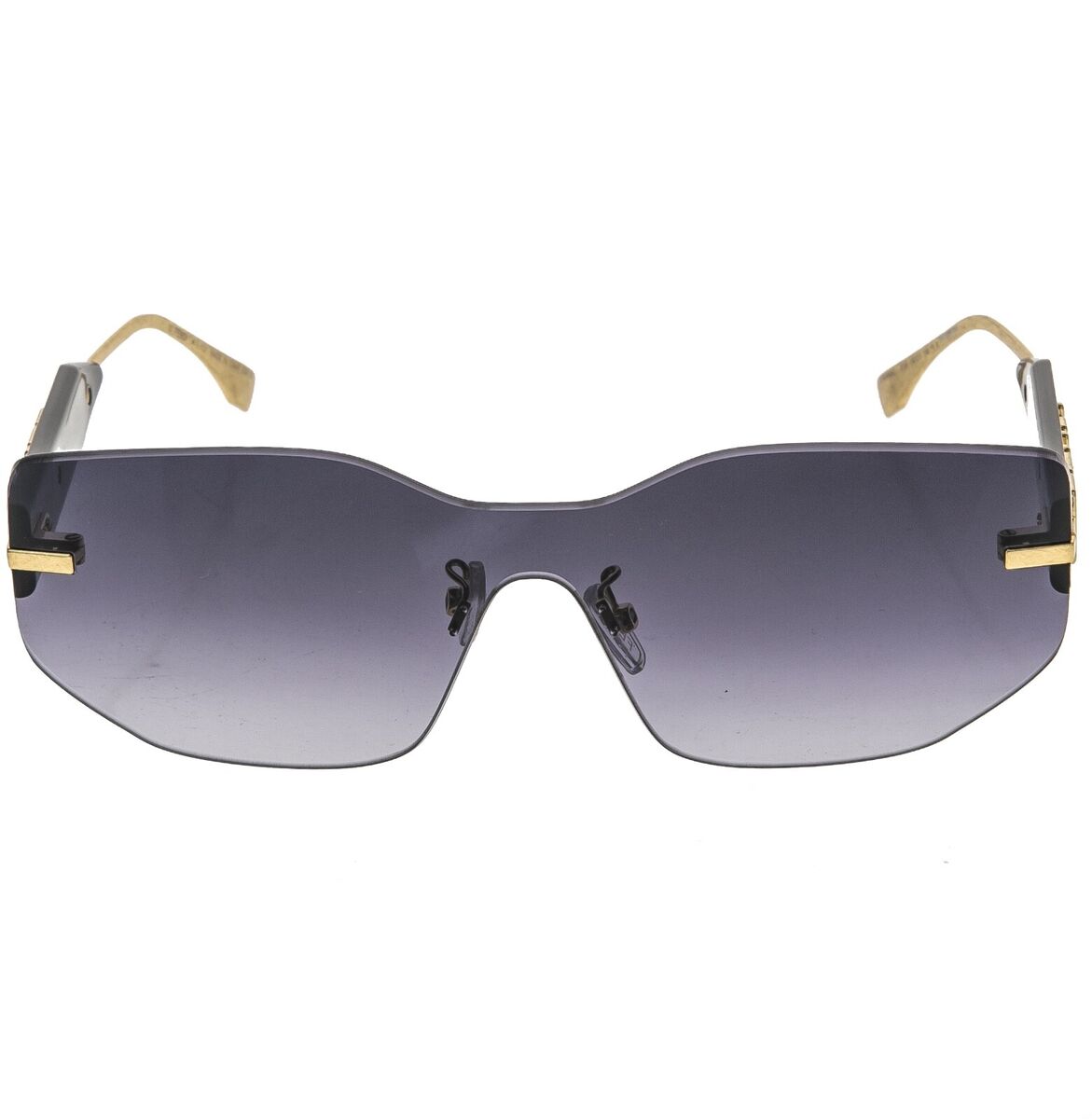 FENDI FENDIGRAPHY HOBO Logo 40066 Blue Antique Gold Rimless FENDI FENDIGRAPHY HOBO Logo 40066 Blue Antique Gold Rimless