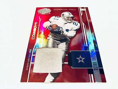 Deion Sanders 2003 Leaf Certified Materials Mirror Red Refr.GameWorn Jersey#/150