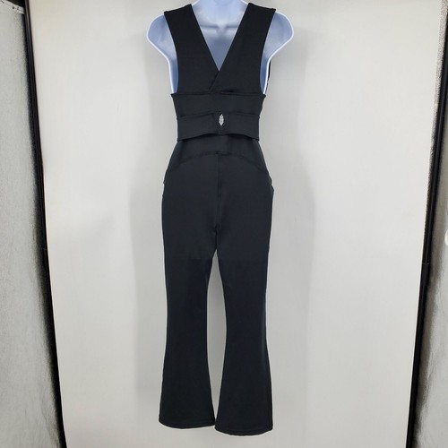 Free People Movement sportlicher Damen-Overall schwarz Einteiler Taille zum Binden Small - Bild 2 von 11