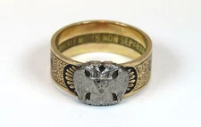 Vintage 14k Gold 32nd Degree Masonic Ring - Size 8 1/4
