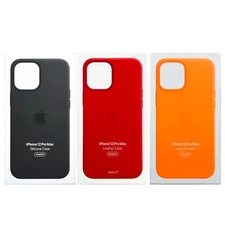 Apple iPhone 12 Pro Max Genuine Original Leather & Silicone Case Cover Brand New