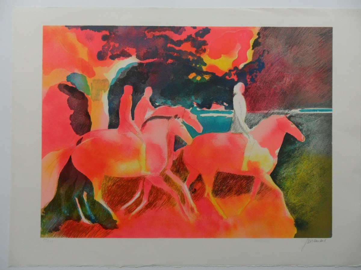 版画 GUIRAMAND Paul \"Le Bouquet\" lithograph 版画 GUIRAMAND Paul 