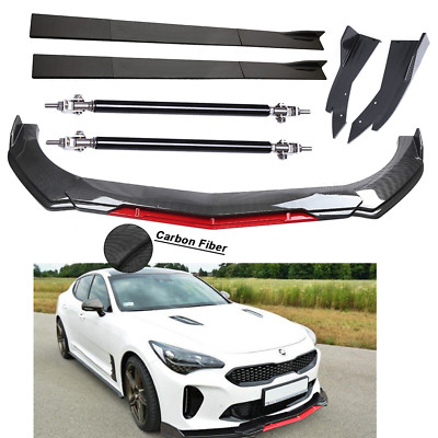 Front Rear Bumper Lip Spoiler Splitter Body Kit Side Skirt For KIA Stinger Forte