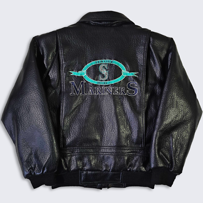 Seattle Mariners Vintage 90s Mighty Mac YOUTH Leather Bomber