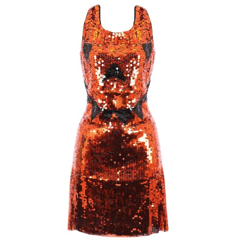 HALLOWEEN PUMPKIN DRESS COSTUME PARTY LADIES SEXY SEQUIN ORANGE FANCY DRESS - Picture 7 of 9