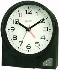 ACCTIM LEON BLACK CRESCENDO BI ALARM CLOCK WITH LUMINOUS HANDS