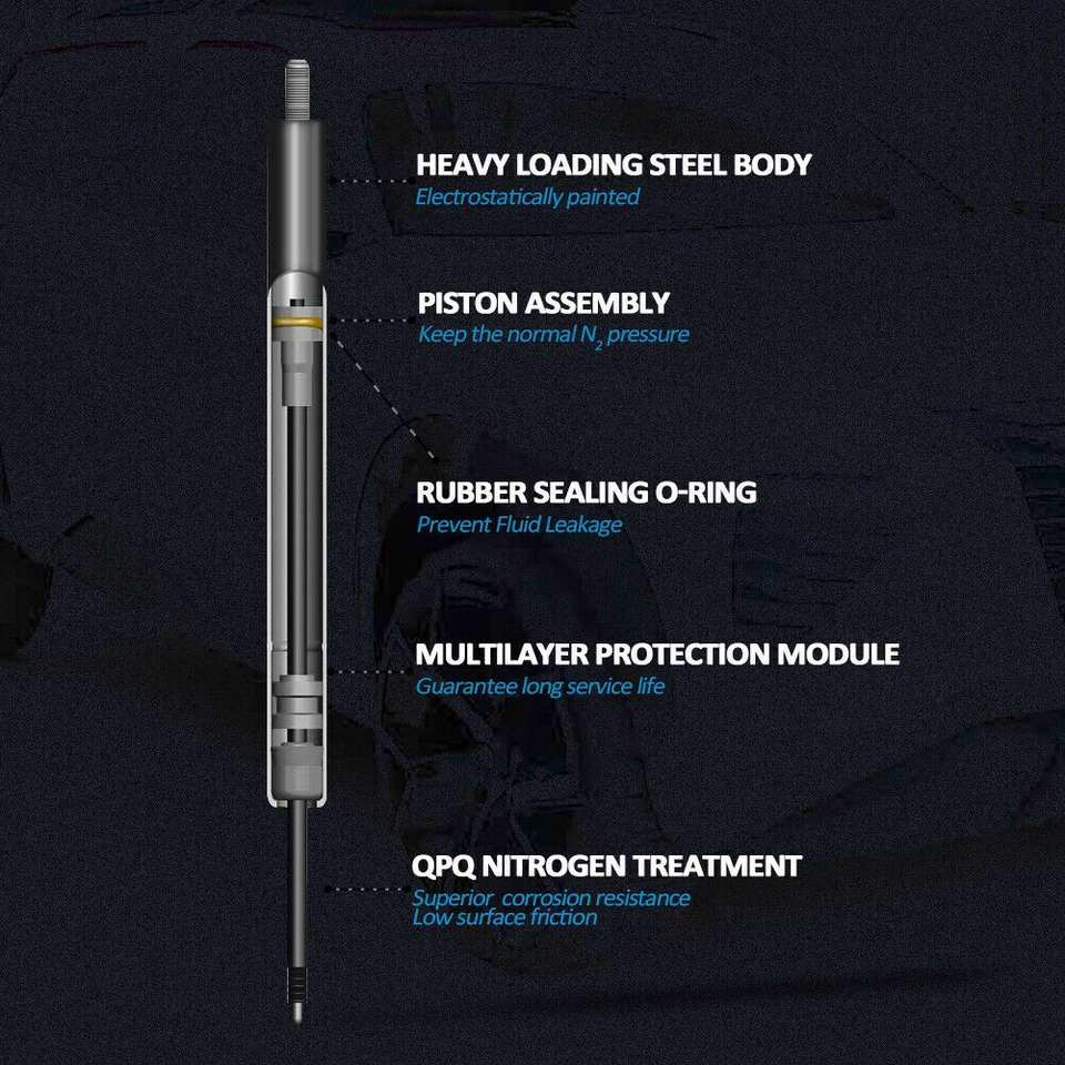 Set of 2 For Audi Cabriolet 1994-1998 Front Hood Lift Supports Struts Springs Foto 3 de 4