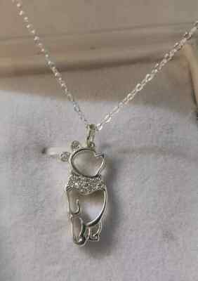 1Ct Round Cut Real Moissanite Winnie Pooh Pendant Necklace 14k White Gold Plated