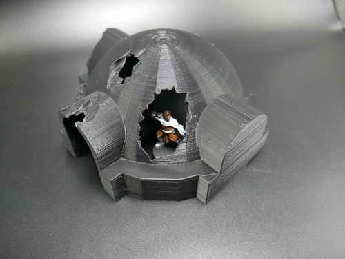 Tabletop Terrain 3D Printed Large Ruined Tatooine Hut for Star Wars Legion - Picture 7 of 12