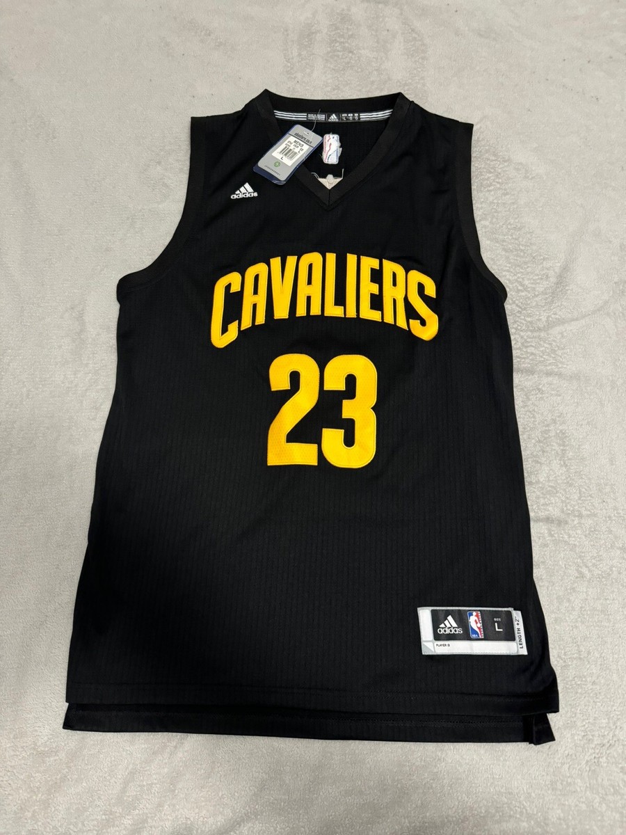 Lebron James #23 Cavs Jersey Adidas Swingman L +2 Black NBA