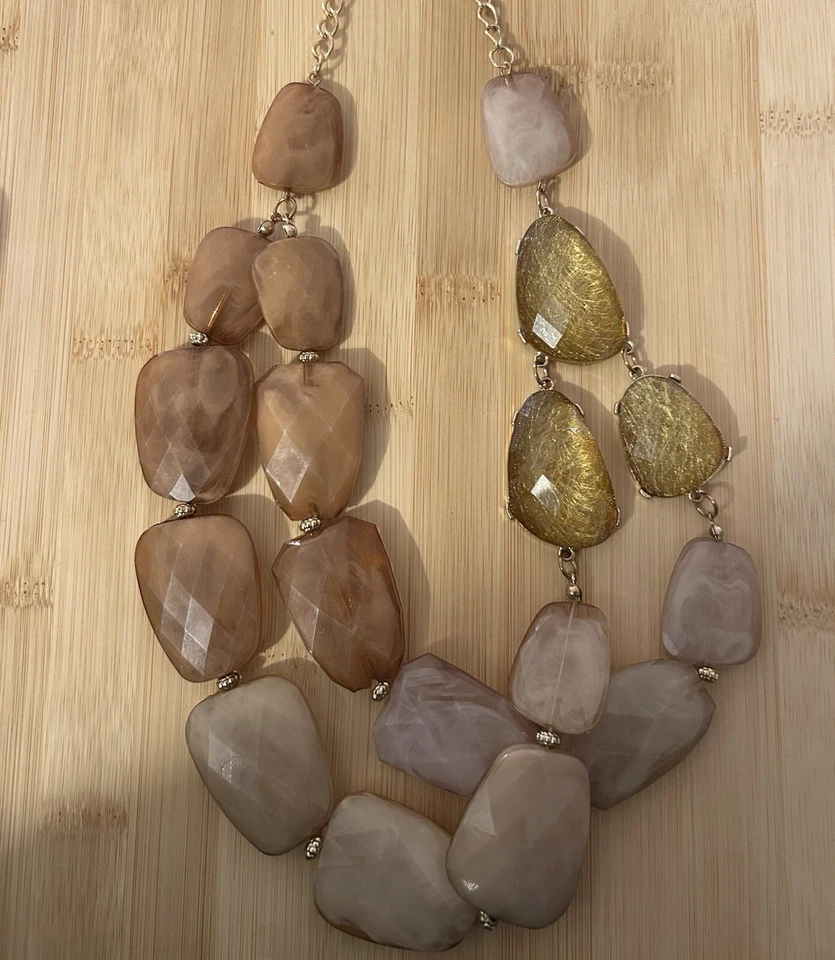 Collar grueso dorado, tostado y naranja 20" Foto 3 de 4