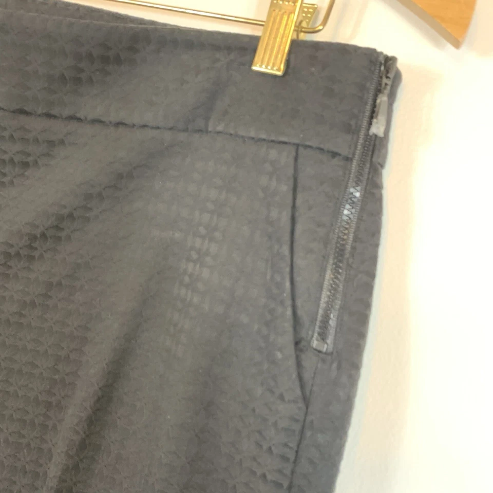 Pantalón Worth New York Negro Texturizado Talla 12 Pantalones Cremalleras Laterales Carrera Recto Foto 3 de 4