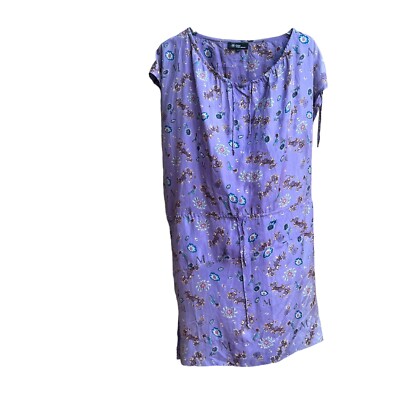 Ètoile Isabel Marant Lavender Silk Floral Print Asymmetrical Dress Small (flaw)