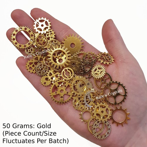 Craft Gears Cogs For Steampunk Resin Art Supplies ANTIQUE BRONZE SILVER GOLD Mix - Picture 8 of 18