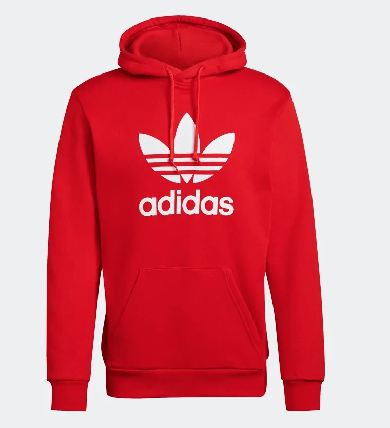 Adidas Originals Men s Red Trefoil French Terry Cotton Pullover