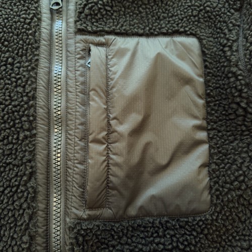 Superdry Mens Vintage Sherpa Jacket Dark Olive Size M Zip Fleece Quilted Lining - Picture 7 of 20