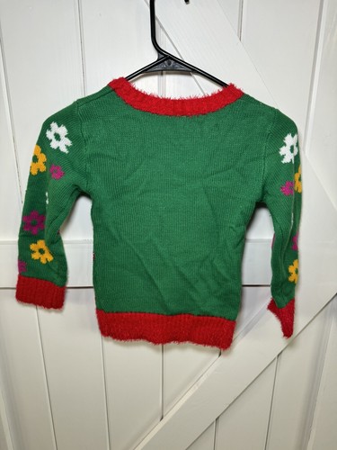GIRLS CHRISTMAS SANTA SWEATER SPARKLE HOLIDAY PULLOVER 4/5 XS - Picture 3 of 3